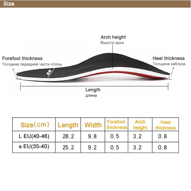 Orthopedic Insoles for Flat Foot Orthotics Gel shoes sole Insert Arch Support Pad For Plantar fasciitis Feet Care man_voghion.com