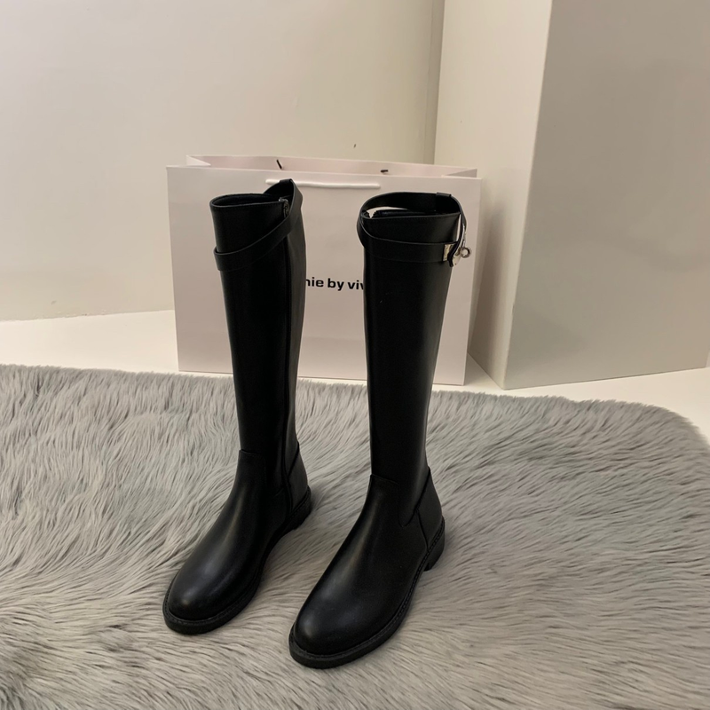 Μοναδικά καφέ γυναικεία παπούτσια Knight 2022 Νέα βελούδινα φθινοπωρινά/χειμώνα μακριές μπότες_voghion.com