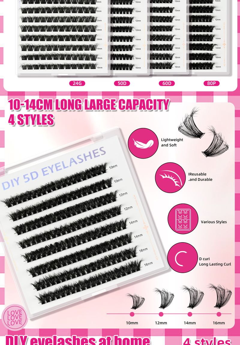 Eyelashes Set False Eyelashes Dense Segmented Large Capacity Single Cluster Soft And Comfortable Mink Set Self Grafting_voghion.com