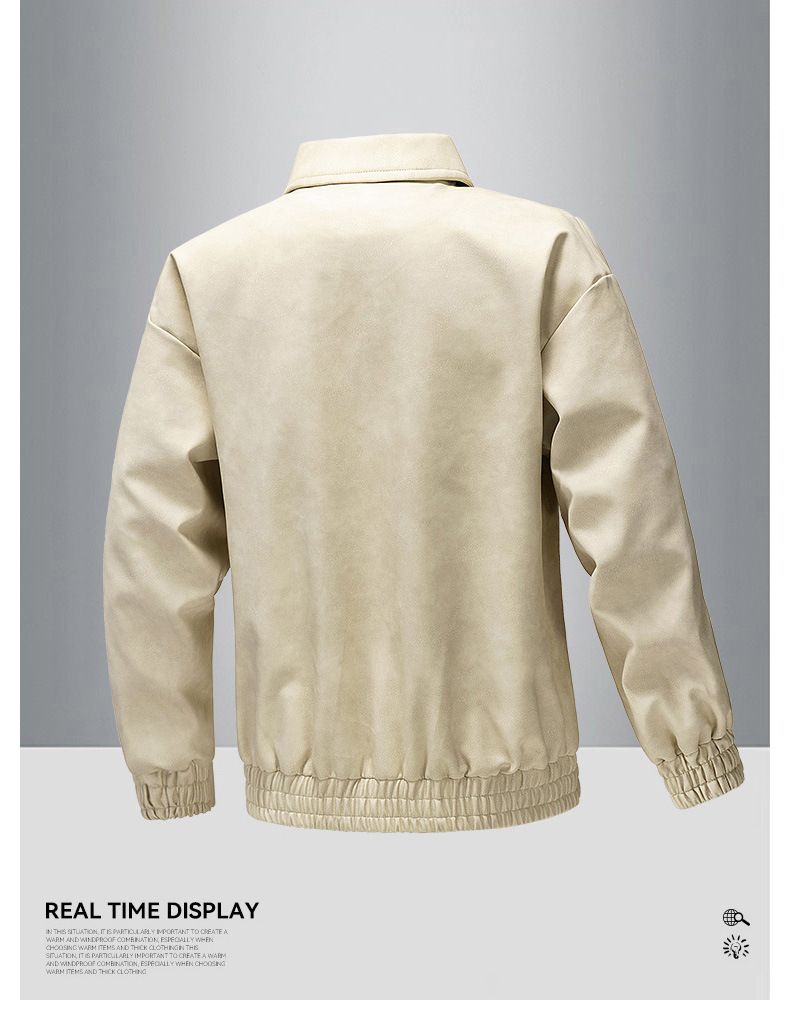 Herren Lederjacke Motorrad Rennanzug Stehkragen Herrenjacke_voghion.com