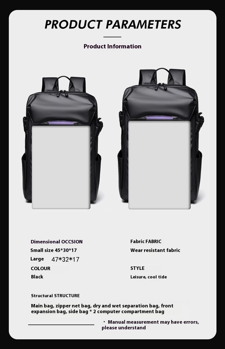 Mochila funcional masculina multifuncional à prova d'água leve e de grande capacidade para computador_voghion.com