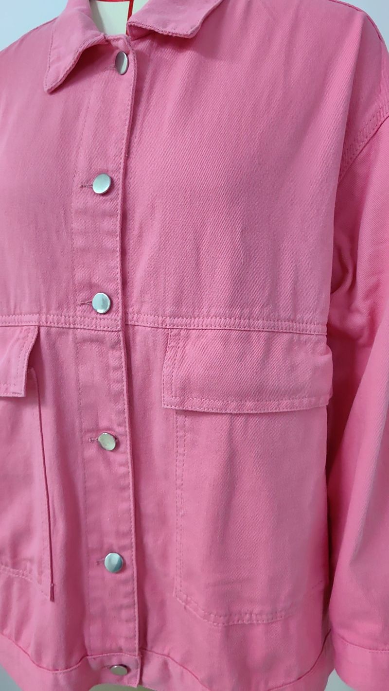 villsäiteg schlank retro klassesch locker Denim Casual Jacket Top fir Fraen_voghion.com