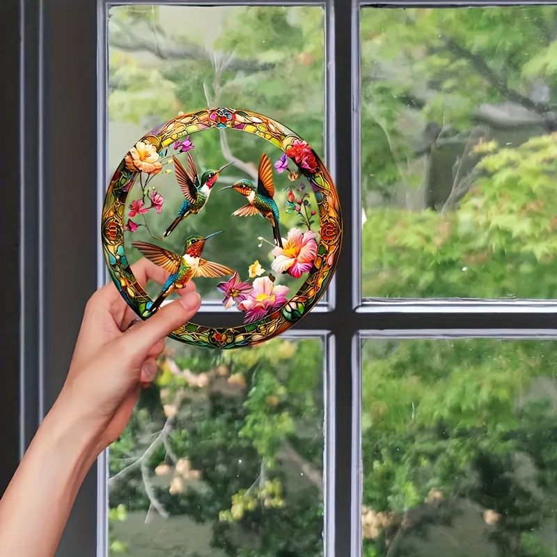 Sonnenfänger mit Kolibri-Motiv, 20,3 cm, durchscheinende Acrylkunst. Ballettdekor der Natur für Gartenveranden oder als wertvolles Zeichen der Freundschaft._voghion.com