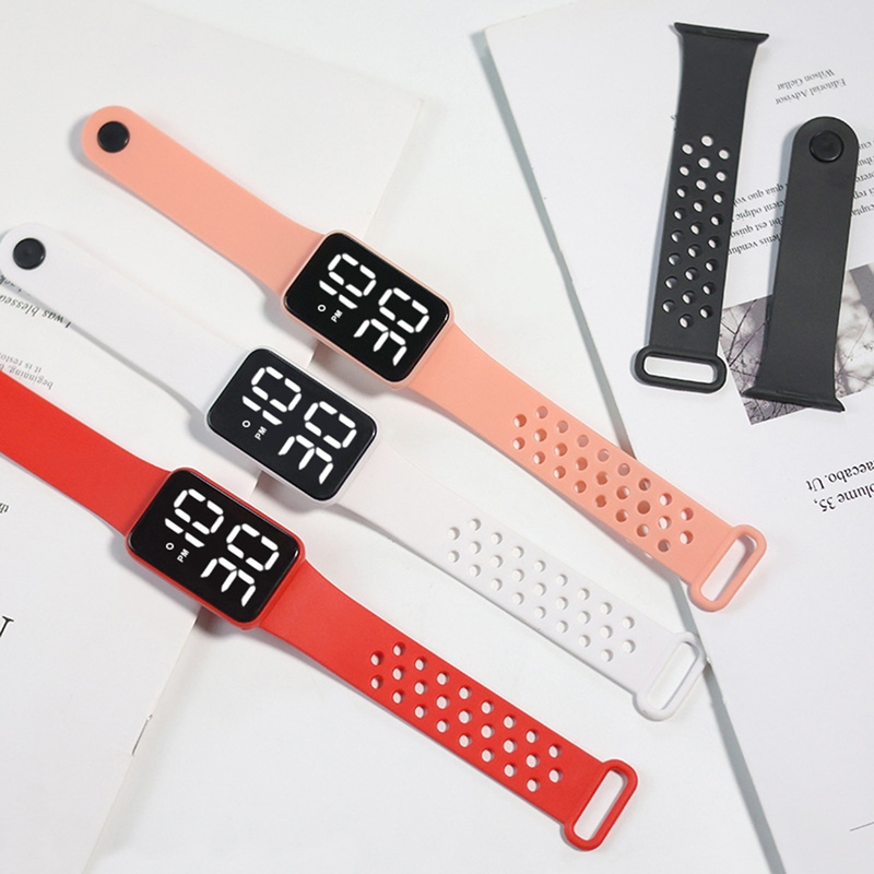 Xinweiqing Orologio digitale LED quadrato multiuso elettronico con controllo touch per coppia casual per esterni_voghion.com