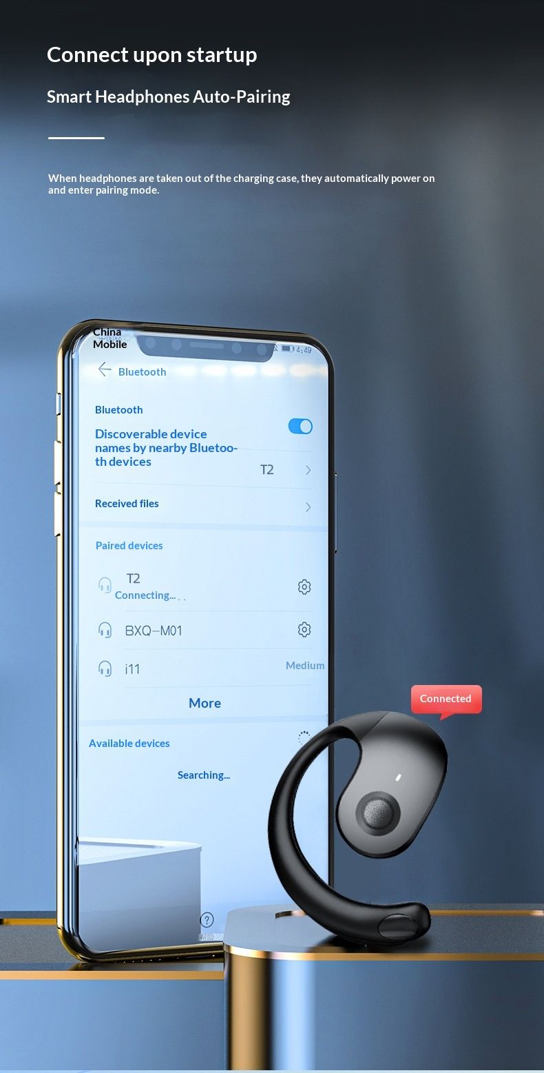 NeoGear Nowa mała kulka kokosowa AI Inteligentny wielokrajowy tłumacz Bluetooth Zaczep na ucho Długa żywotność baterii OWS Bezprzewodowy_voghion.com