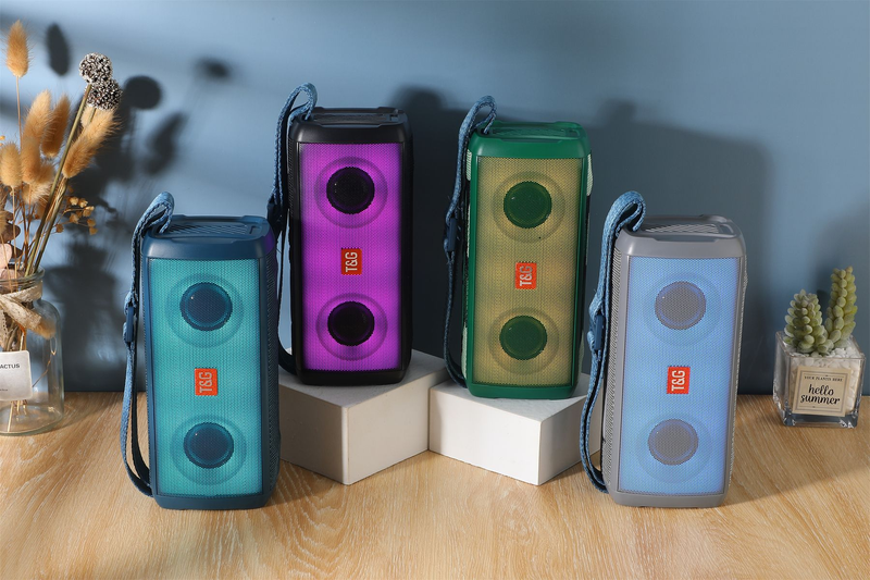 Nuevo Altavoz Bluetooth TG345 para exteriores, luz LED colorida, Radio, tarjeta de inserción, caja, transmisión, Subwoofer_voghion.com