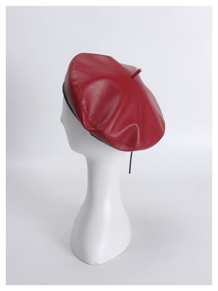 Neuheiten BUTTERMERE Leder Frauen Französisch Militär Baskenmütze Weibliche Rote Damen Kürbis Hut Einstellbar Vintage Herbst Winter Schiebermütze_voghion.com