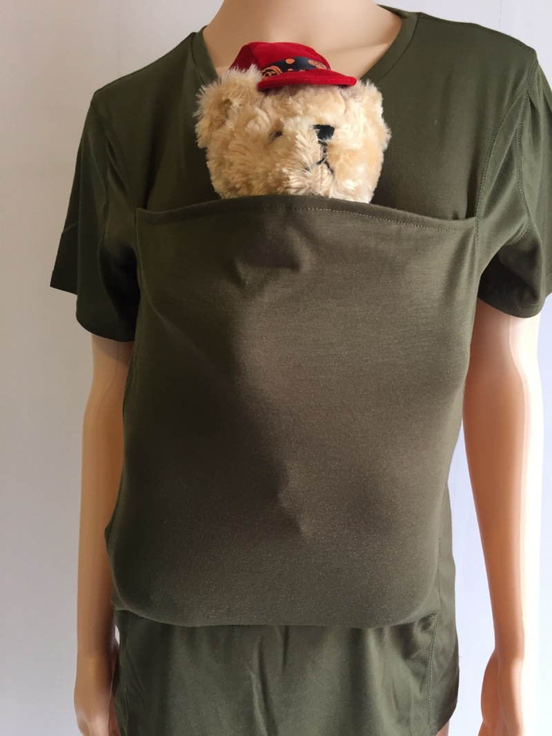 Maglietta casual da donna con stampa canguro e vestiti multifunzionali per papà e mamma_voghion.com