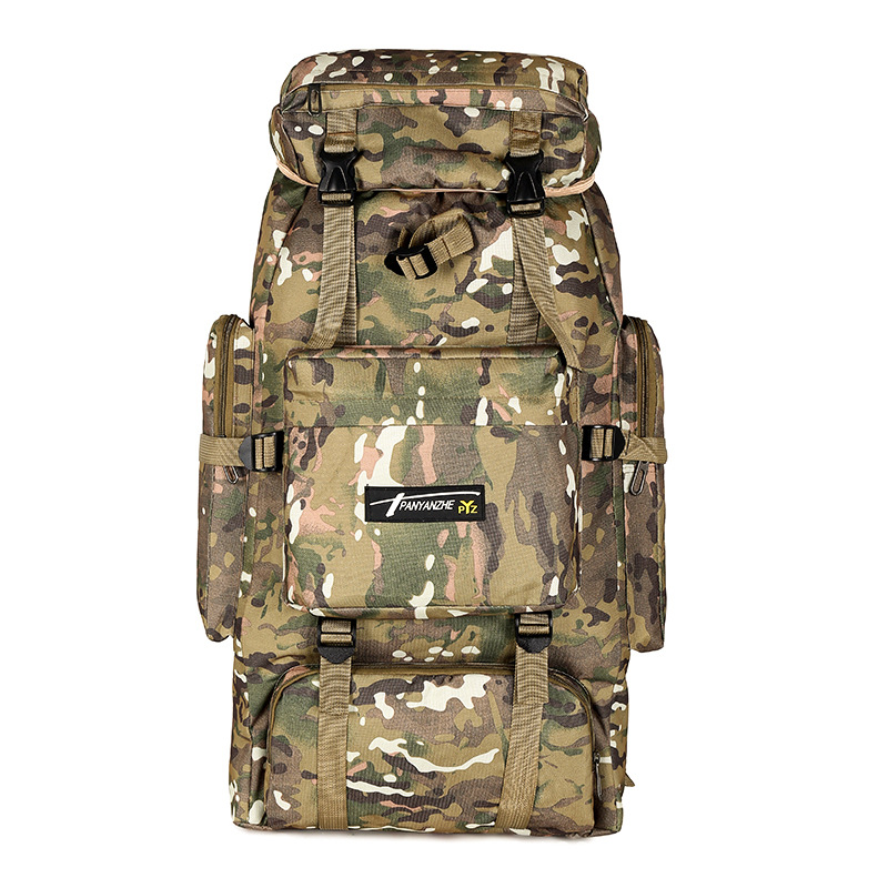 Outdoor 70L high-capacity mountaineering bag camouflage camping backpack_voghion.com