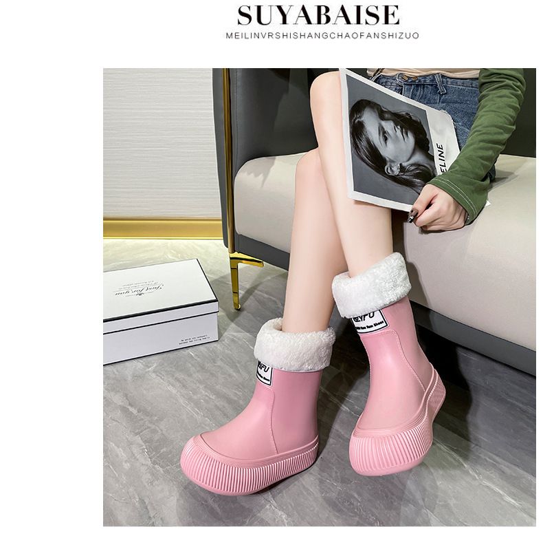 Stivali da pioggia alla moda da donna, alla moda, con tubo medio, comodi, impermeabili e antiscivolo, leggeri, morbidi e resistenti all'usura_voghion.com