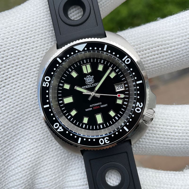 Nova chegada steeldive sd1974l relógio de mergulho mecânico safira cristal nh35 movt suíço luminoso 200m à prova dwaterproof água moda_voghion.com