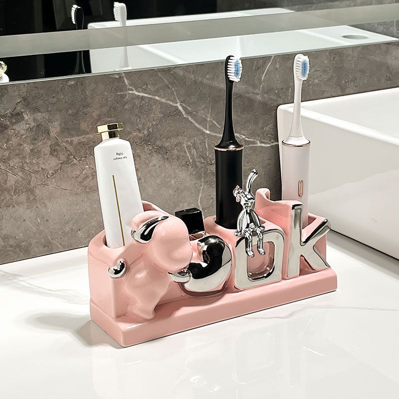 Nordic Kein Bohren Elektrische Zahnbürste Mundwasser Halter Kaninchen Zahn Tasse Rack Lagerung Badezimmer_voghion.com