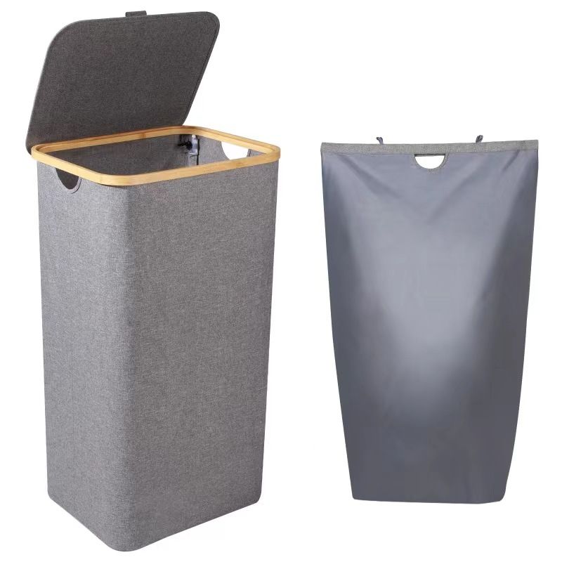 Household Foldable Basket Lid, Oxford Cloth Storage Bin, Large Laundry Hamper With Inner Bag, Fabric Storage, Waterproof_voghion.com