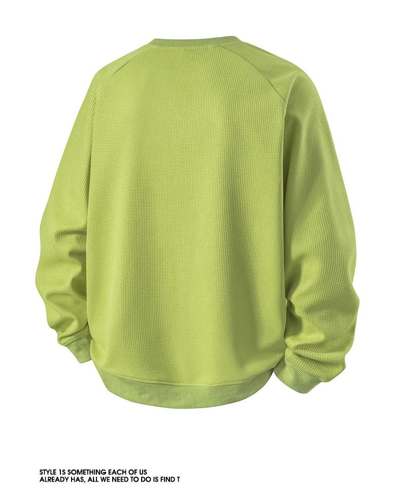 Men's Heavyweight Air Cotton Crewneck Sweatshirt - Drop Shoulder Long Sleeve T-shirt, Casual Relaxed Fit, Soft & Breathable, Multiple Colors_voghion.com