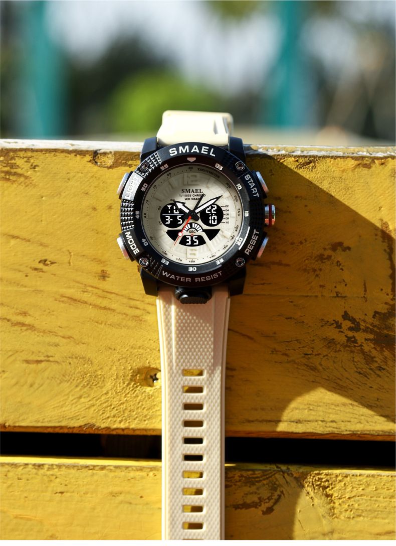 Digitale, analoge, wasserdichte Sportuhr für Herren mit LED-Hintergrundbeleuchtung, multifunktionale Outdoor-Armbanduhr für den Freizeit-, Business- und aktiven Lebensstil_voghion.com