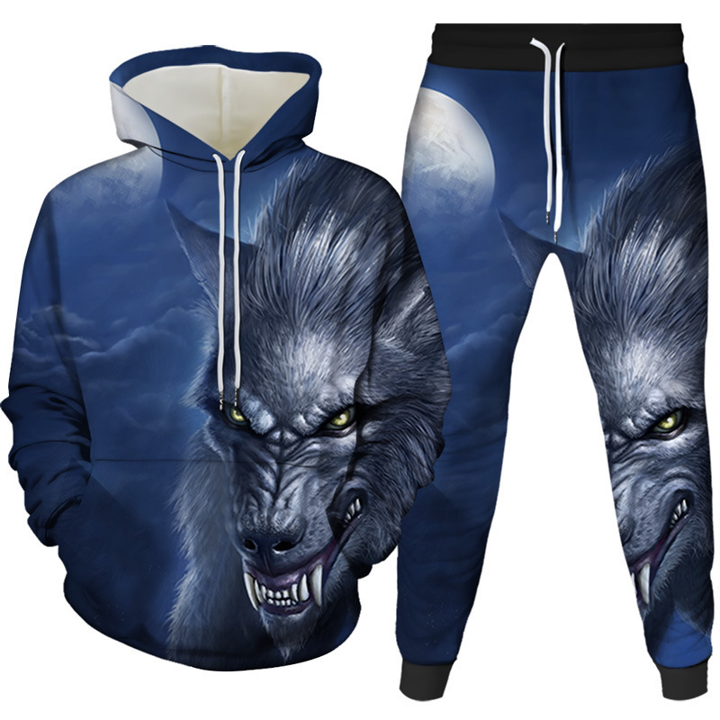 3D couple printed hoodie set, spring and autumn, sports, personalized travel, men's hip-hop pants, class clothing trend_voghion.com