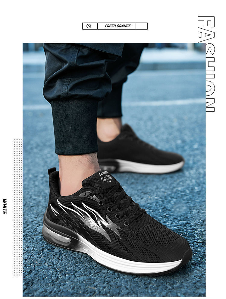 Men's Flame Cushion Running Shoes - Lightweight & Breathable With Soft Sole For Maximum Comfort (Trend Shock Absorption Gym & Jogging)_voghion.com