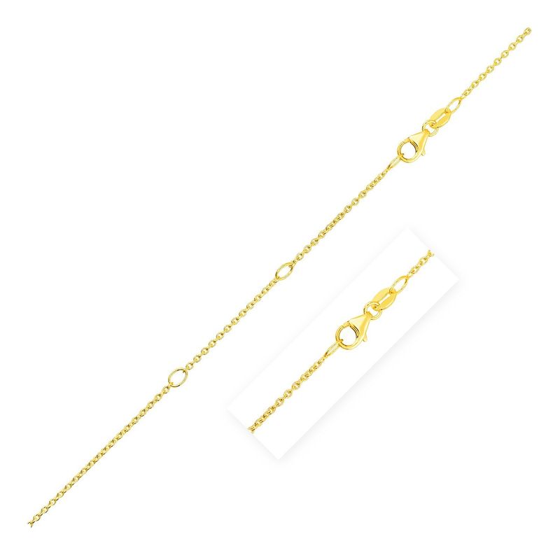 Double Extendable Cable Chain in 14k Yellow Gold (1.2mm)_voghion.com