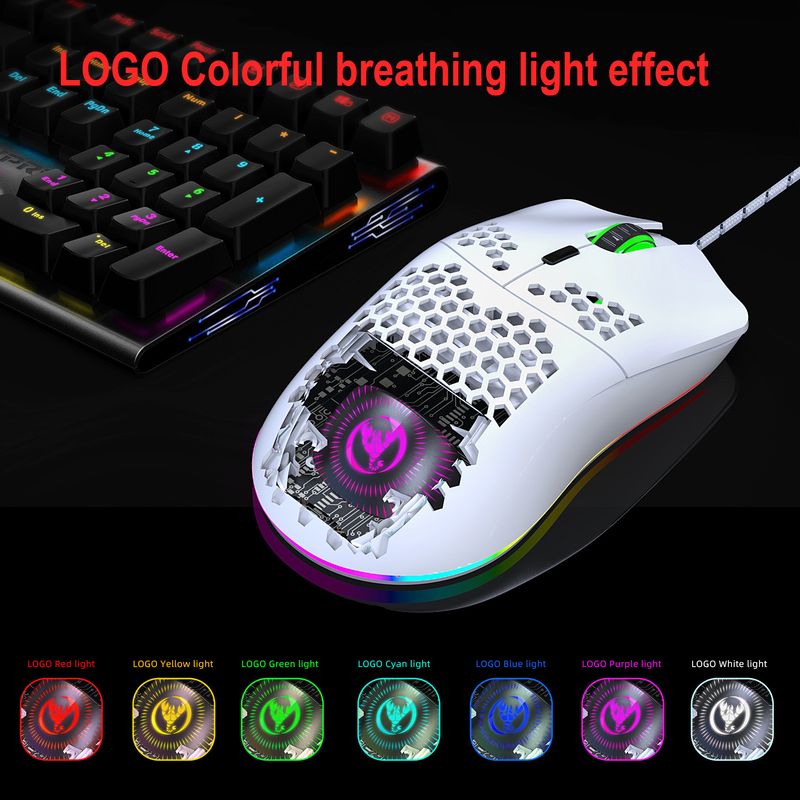 New lightweight hole game mouse, hollowed out esports computer, wired luminous mouse suitable for laptops and desktops_voghion.com
