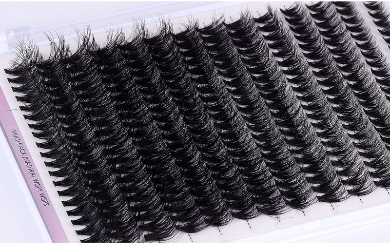 European and American cross border hot selling thick fried hair single cluster false eyelashes set DIY large capacity segmented grafted false eyelashes_voghion.com