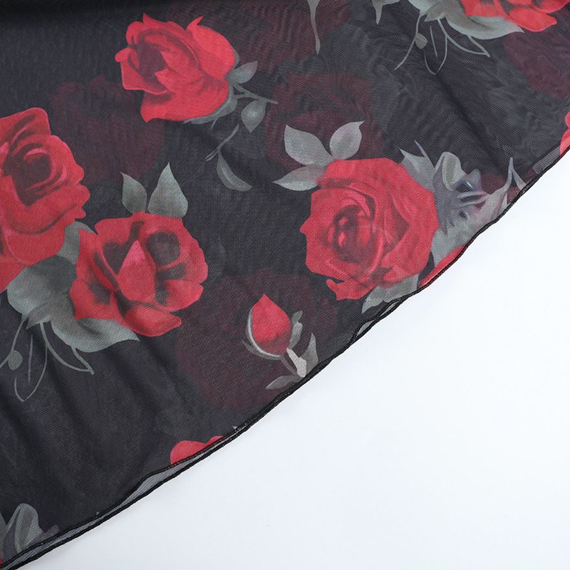 Women's Clothing Fashion Mesh Printed Tube Top Skirt Suit Summer New Slim Fit_voghion.com