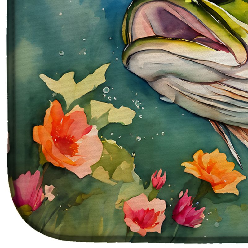 Largemouth Bass Dish Drying Mat Absorbent Dish Drying Mat Pad for Kitchen Counter Dish Drainer Mat for Countertop, 14 x 21", Multicolor_voghion.com