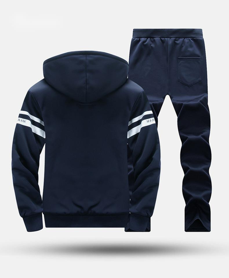 2023 Autumn/winter Men's Long Sleeve Plush Thickened Sport Casual Two Piece Set M-8xl _voghion.com