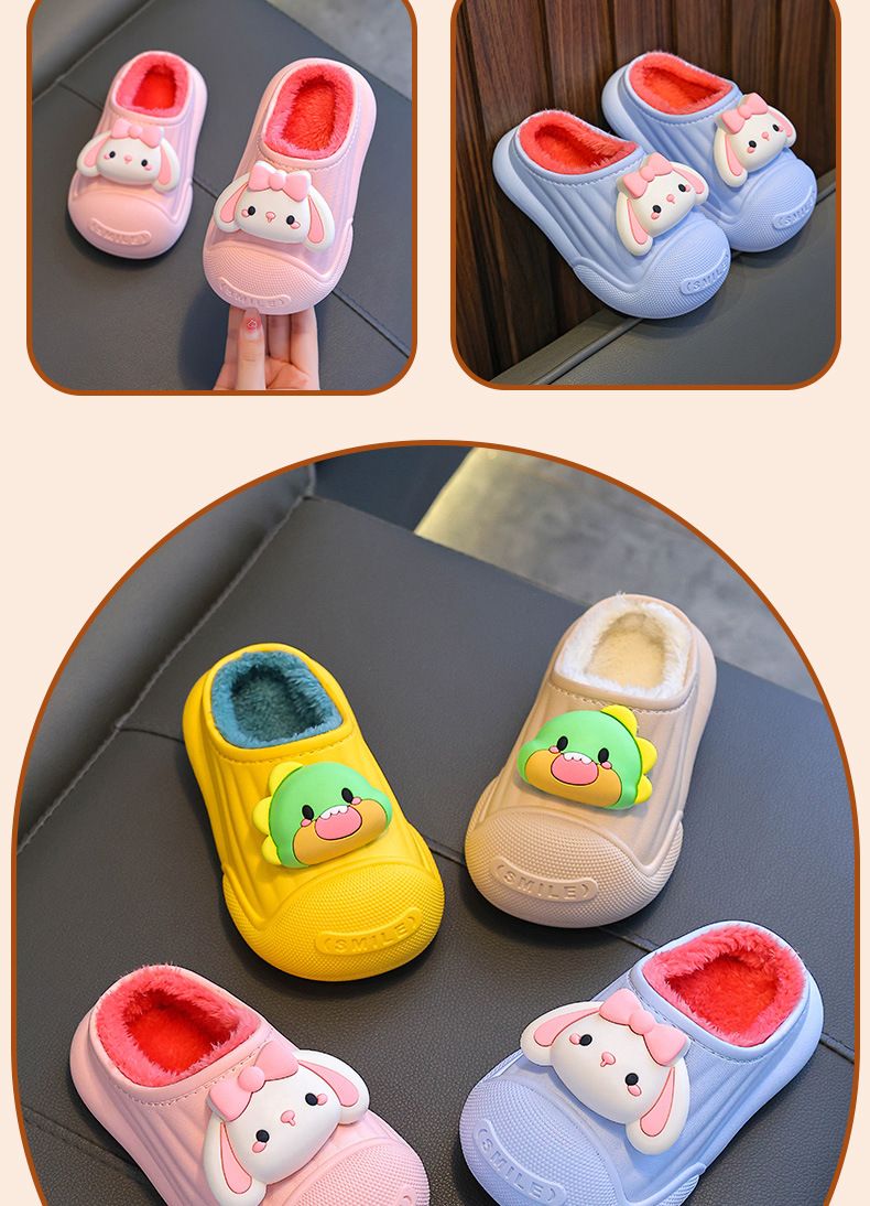 Pantofole invernali per bambini - Pantofole da casa antiscivolo, calde e foderate in pile per bambini e bambine, resistenti all'acqua e calde, pantofole unisex per bambini piccoli_voghion.com
