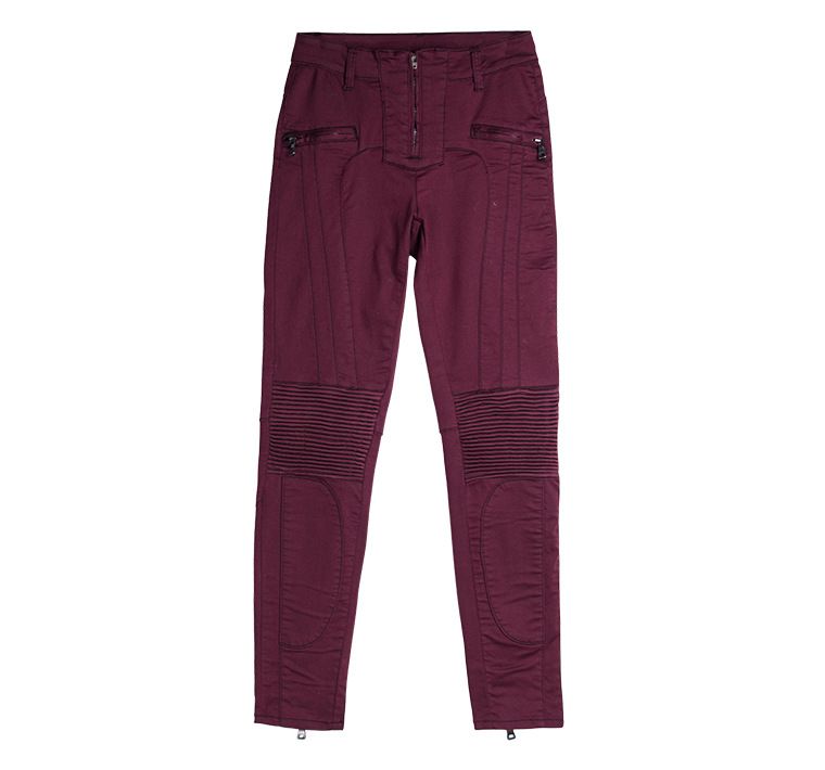 Damenbekleidung Jeansshorts Nähte Reißverschluss Motorrad Slim Stretch einfarbige Jeans_voghion.com