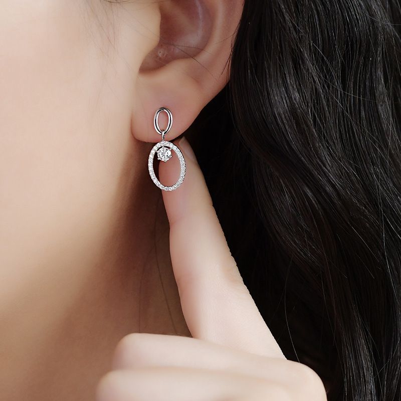Tiqi Korean Version Simple S Pure Silver Geometric Double Ring With Feminine Temperament, Light Luxury Inlaid Zircon_voghion.com