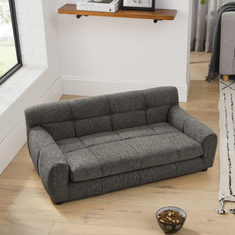Soft And Comfortable Pet Sofa With Backrest And Armrests, Suitable For Modern Rectangular Pet Sofas For Small And Medium-sized Dogs,-dark Gray_voghion.com