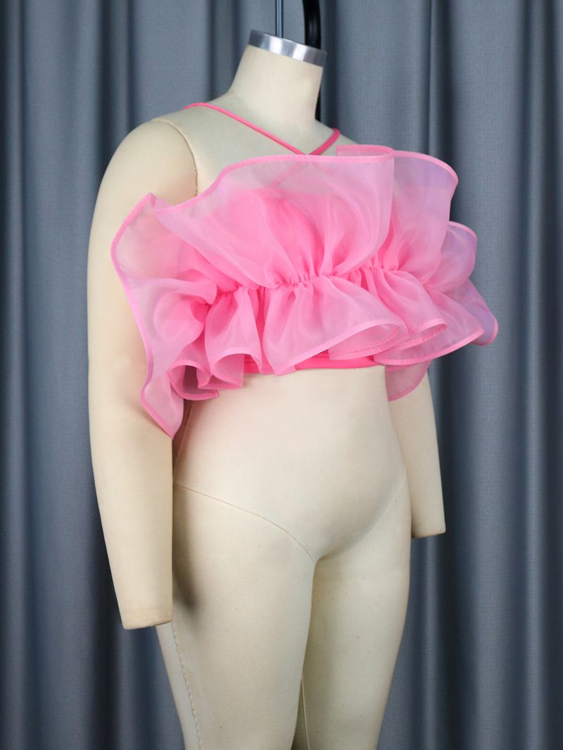 Dames sexy tube top kort vest party party mesh sling korte dameskleding Tops_voghion.com