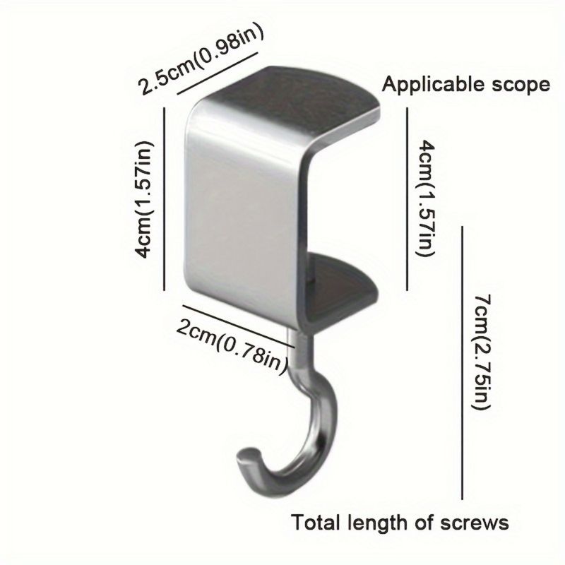 360° Rotatable Steel Table Hooks - Detachable Edge Gaming Headset Desk Hanger Backpack Storage Hanging Hook_voghion.com