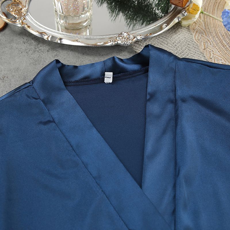 Women's Sleepwears New Underwear Shorts Nightgown Three Piece Set Silk Home Clothes Spring Satin Feather Pajamas_voghion.com
