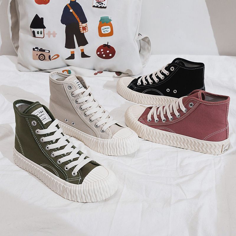 Spring New High Top Canvas Female Student Cookies, 1970 S Trendy Board Shoes, Internet Famous Sneakers_voghion.com