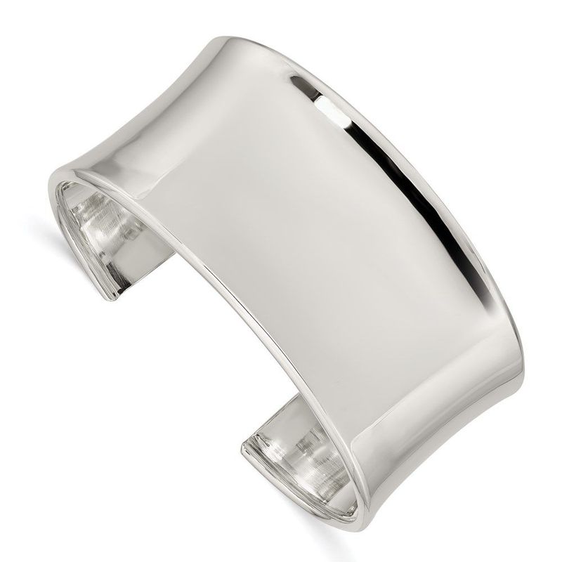 Sterling Silver 30mm Cuff Bangle Bracelet_voghion.com