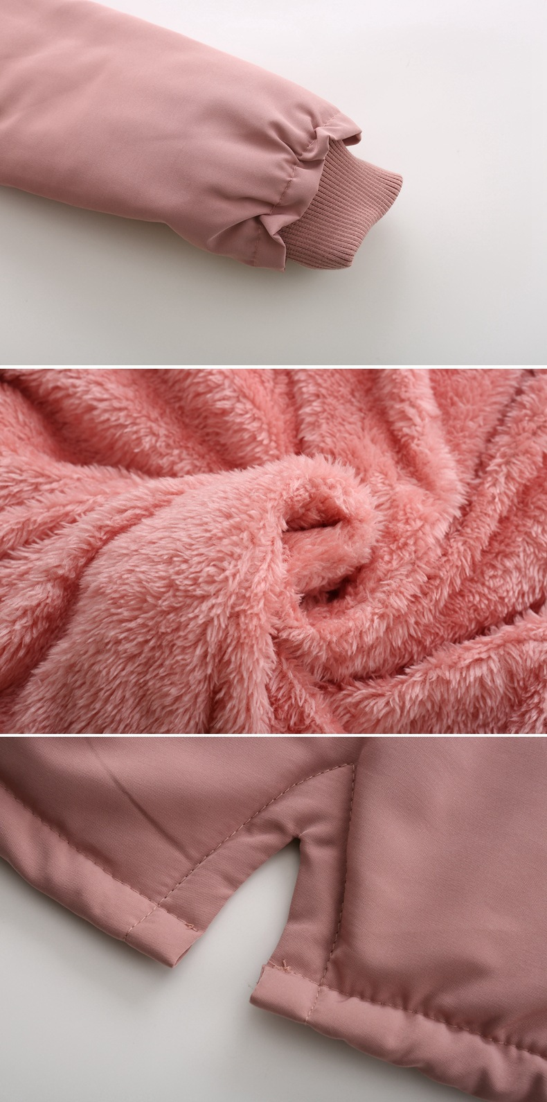 high-end women's cotton fleece mid-length black large size hooded cotton jacket warm fleece coat_voghion.com