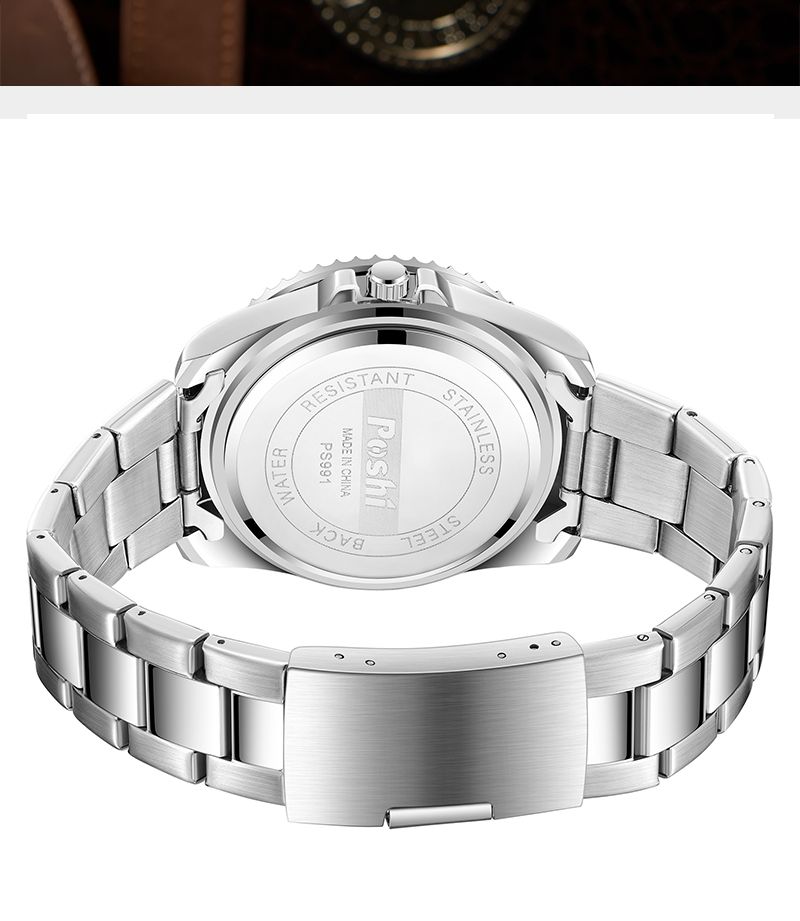 Orologio da polso da uomo al quarzo con cinturino in lega di lusso, alla moda, quadrante verde con data, cassa girevole, impermeabile_voghion.com