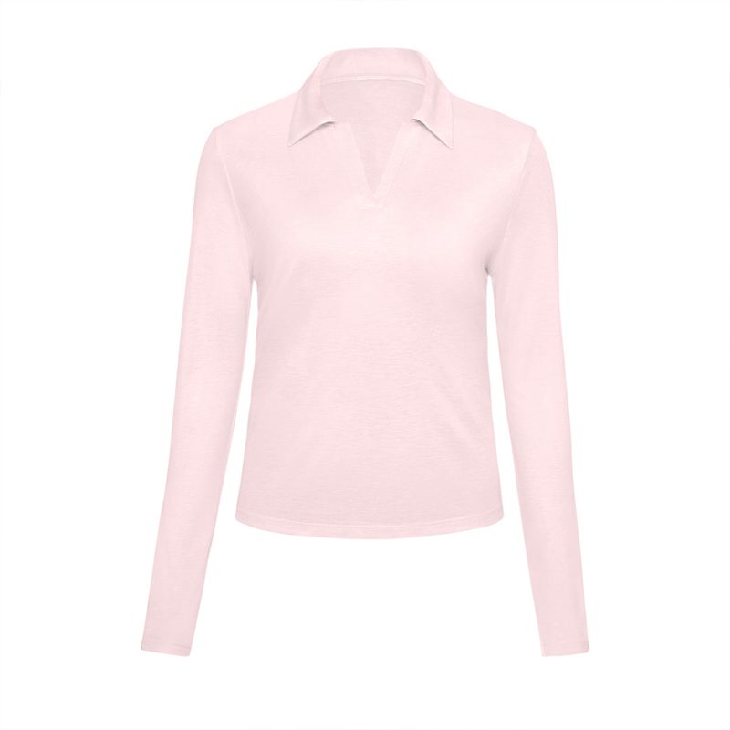 Nuova maglietta da yoga in seta di gelso per donna, maglietta sportiva casual a maniche lunghe sottile e aderente in modal Lenzing_voghion.com