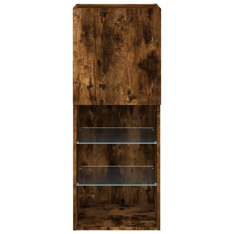 TV-Schrank mit LED-Leuchten Räuchereiche 40,5x30x102 cm_voghion.com