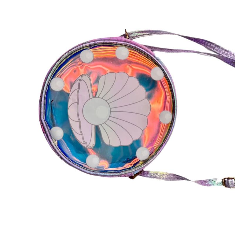 Borsa a tracolla con tracolla trasparente a forma di sirena laser, stile cartoon, all'ingrosso, 2024_voghion.com