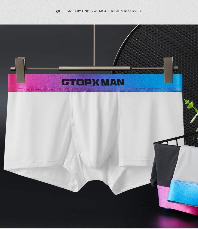 MERCURY Herren-Boxershorts, Eisseide, dünn, einfarbig, atmungsaktiv, Unterwäsche für Männer_voghion.com