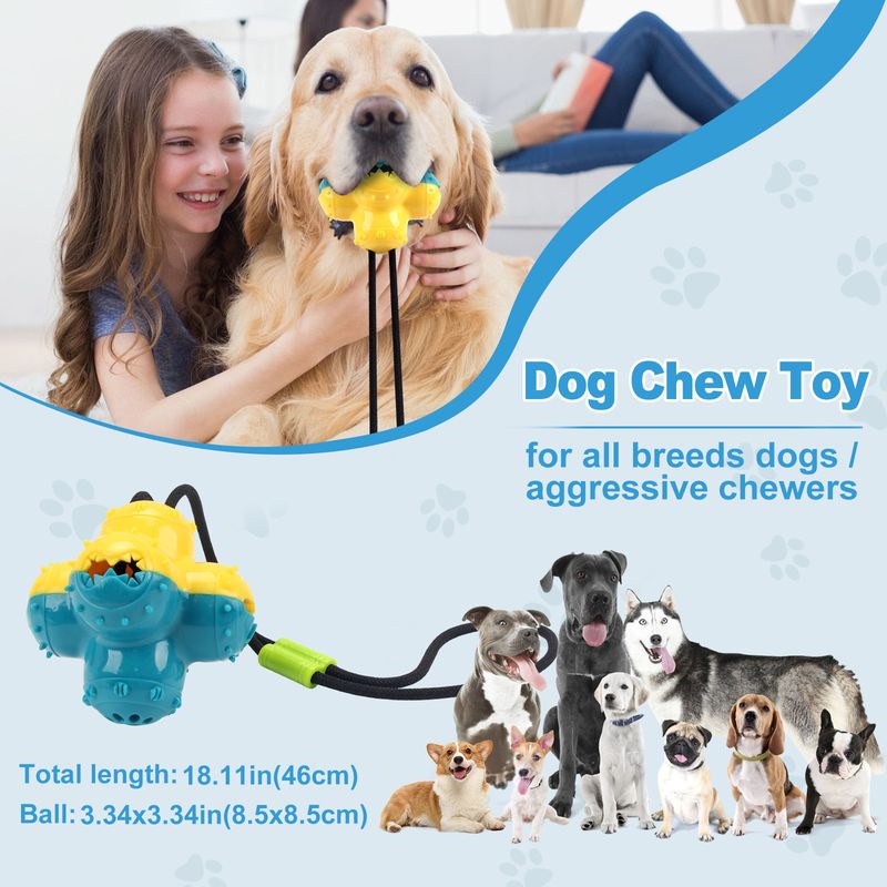 Dog Durable Chew Teething Tug-of-War Treat Dispensing Toy Boredom Reliever For Small And Medium Dogs Pets_voghion.com