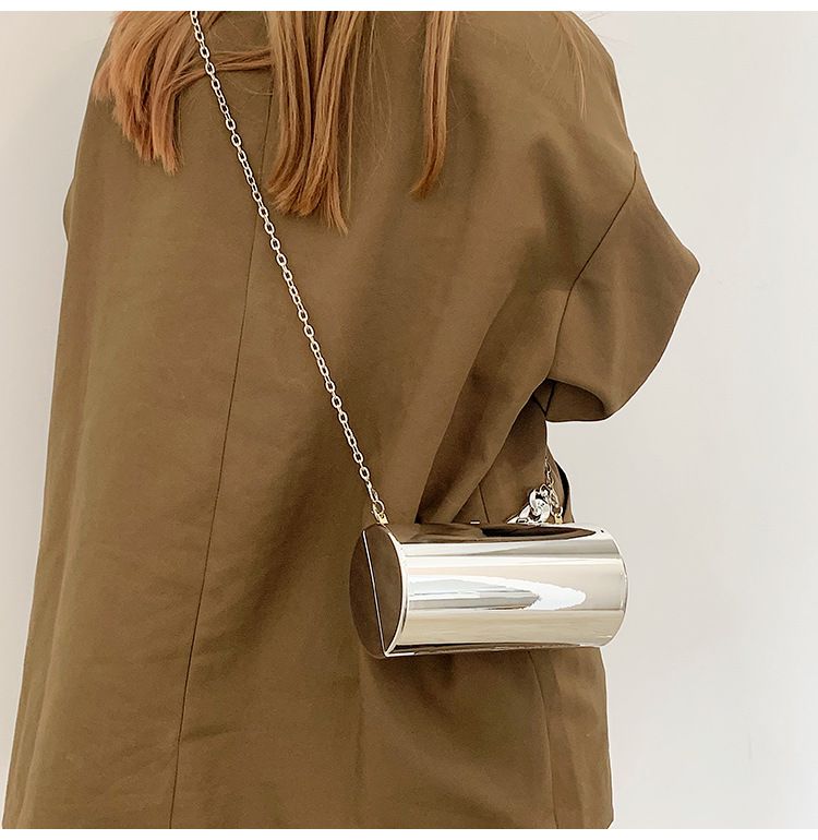 Fashionable acrylic mirror cydrical new chain mouth red candy color, temperament, dinner bag, crossbody box bag_voghion.com
