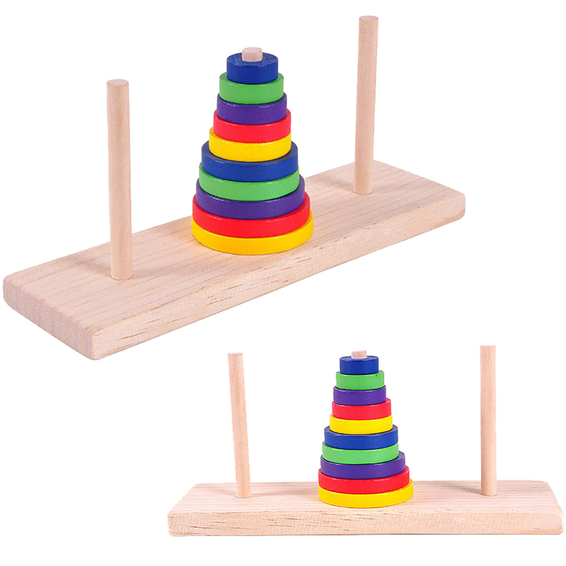ToysMall Wooden Tower Of Hanoi Ten Layers Developmental Puzzle Game Adult Children Toy_voghion.com