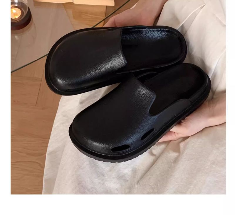 2024 Sommer neuer Stil Mädchen High-End reine Farbe einfacher Stil Baotou modische Outdoor Retro Ins Stil Strandschuhe_voghion.com
