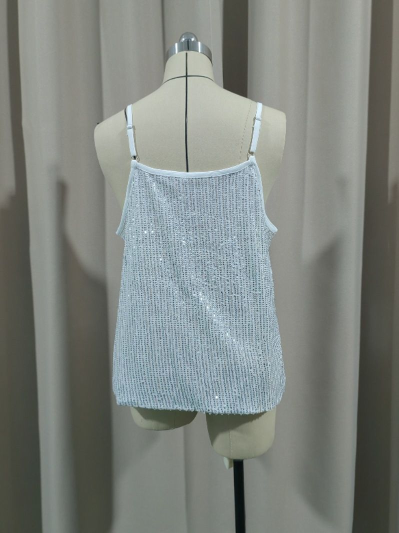 K New Sexy Base Layer To Wear Under Outerwear For Party, Annual Dinner, Suit With Sequin Camisole Vest For Women_voghion.com