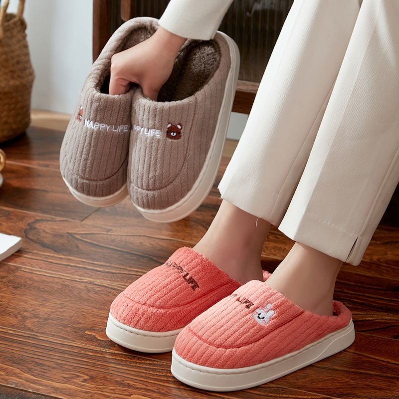 Pantofole invernali da uomo in cotone, da donna, 2025, nuove, calde, da casa e da interno, con simpatici coniglietti, antiscivolo e peluche._voghion.com