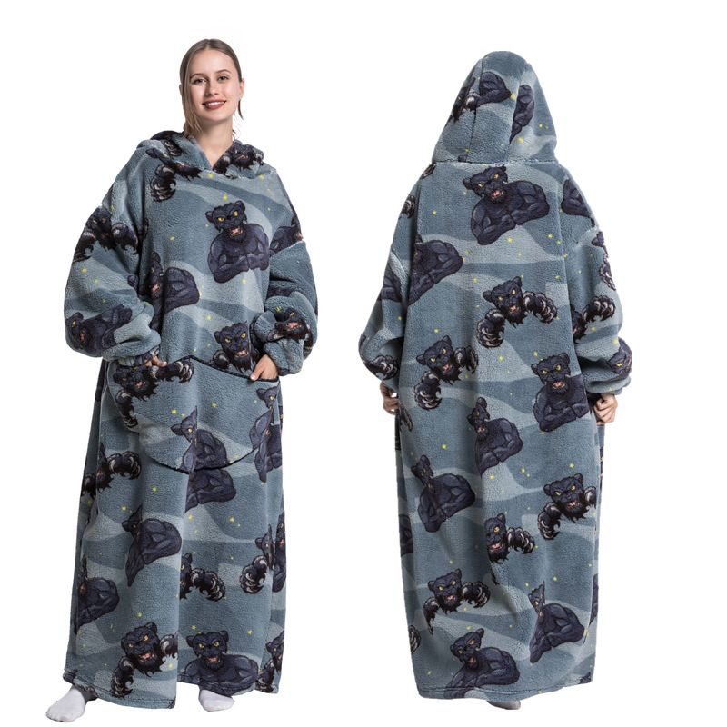 Hooded Cartoon Pajamas Warm Pullover Lazy TV Blanket Thick Oversize Sweatshirt_voghion.com