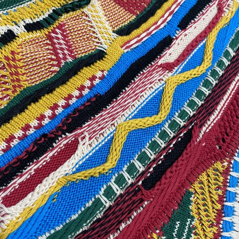 Maglione girocollo lavorato a maglia in stile etnico a contrasto vintage, con ritratto, in jacquard, taglia grande_voghion.com